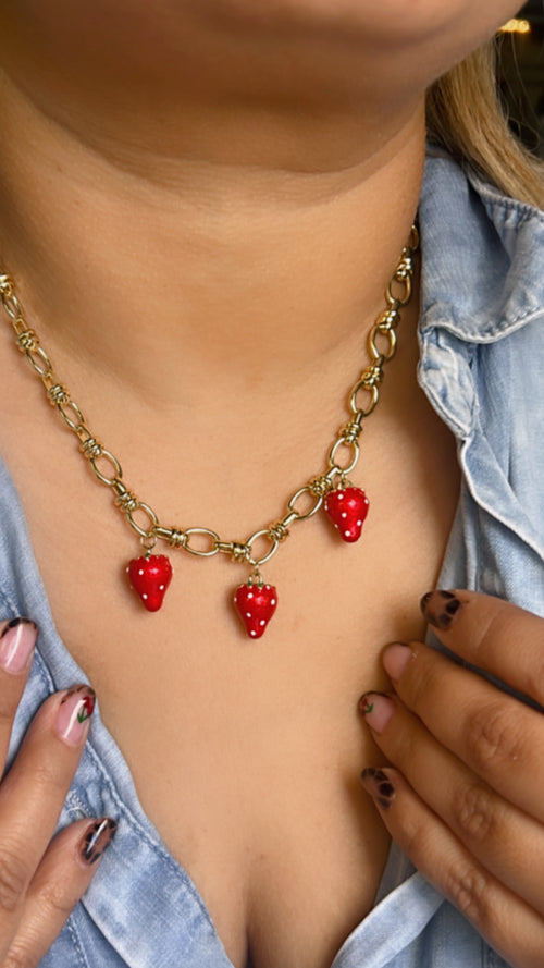 Gold cherry a Necklace