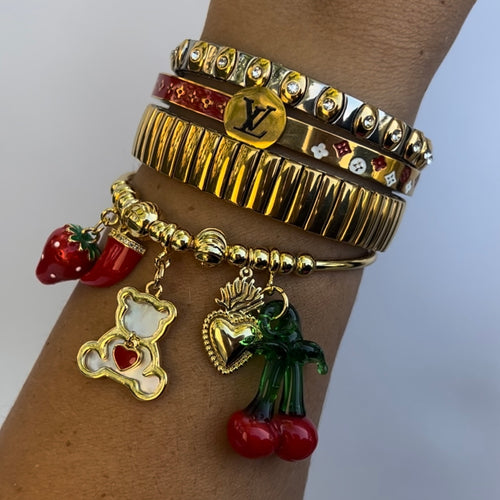 Red multi charm Bracelet