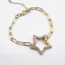 Gold circon star bracelet