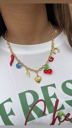 Multi charm 🍒 necklace