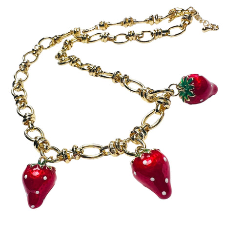 Gold cherry a Necklace