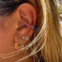 Multi color star earcuff