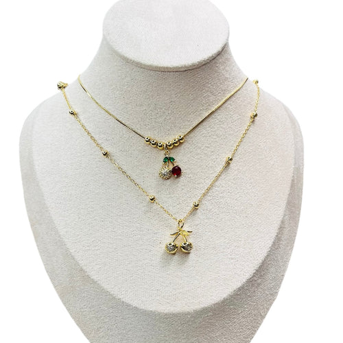 Gold, color Cherry Necklace,set