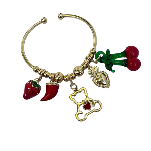 Red multi charm Bracelet