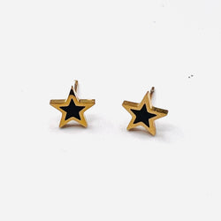 Black mini Star earrings