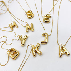 New gold initial necklace