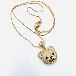 Bear full Circon Necklace