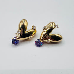 Gold Heart cristal Earring