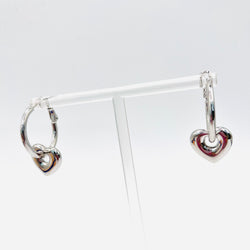 Silver heart earring