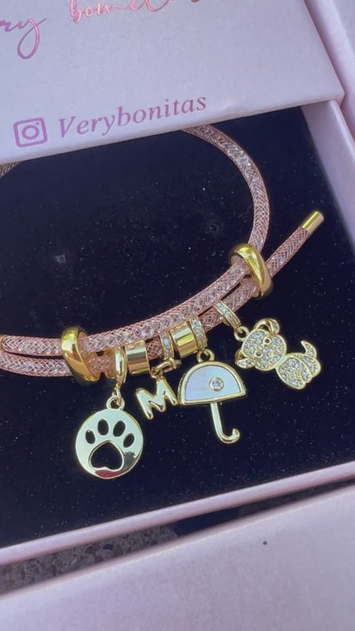 Dog multi dije Bracelet