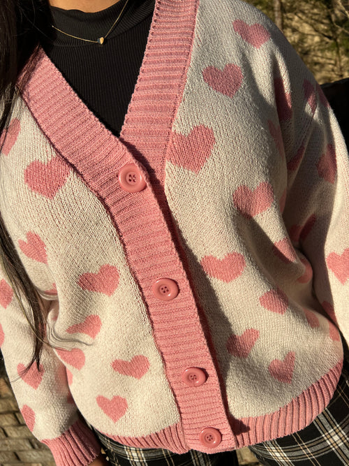 Pink heart Sweater