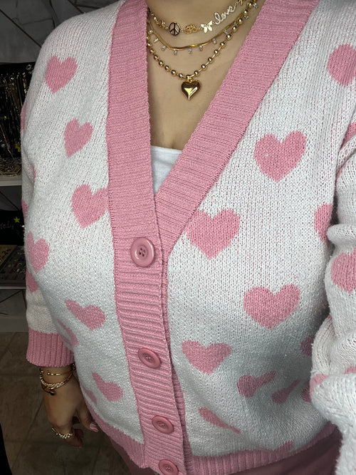 Pink heart Sweater