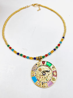 Big eye colors necklace