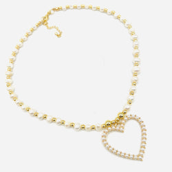 Cute Pearl heart necklace