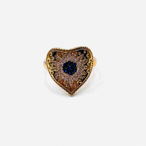 Blue heart ring