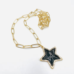 Black star necklace