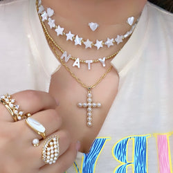 Cross Pearl Necklace