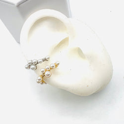 Pearl gold and Silver earcuff