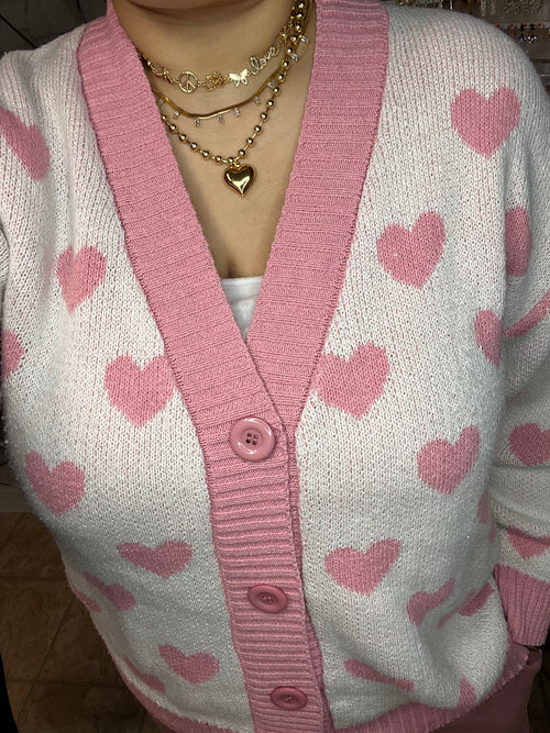 Pink heart Sweater