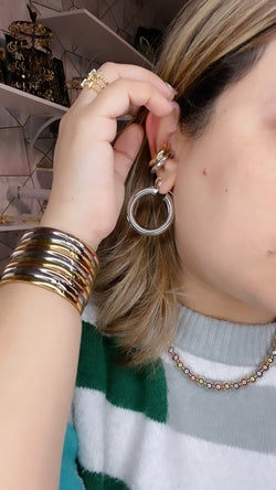 Gold and Silver big Earrings