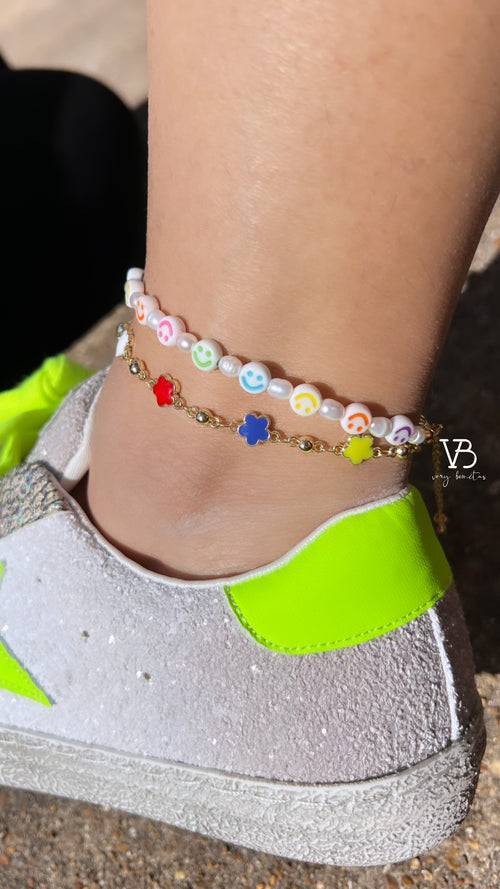 Happy face anklet