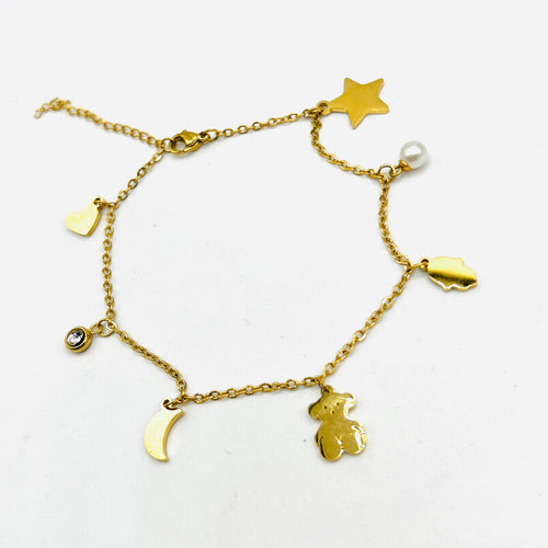 T gold anklet